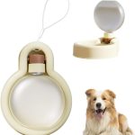 Portable Dog Water Bottle Dispenser, 17oz Dog Outdoor Water Bottle Bowl Foldable Pet Travel Eating Drinking Bottle Bowl (White, 16.9oz)