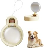 Portable Dog Water Bottle Dispenser, 17oz Dog Outdoor Water Bottle Bowl Foldable Pet Travel Eating Drinking Bottle Bowl (White, 16.9oz)