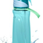 Sport Water Bottle with Misting & Drinking - Large BPA-Free, Leak-Proof, Silicone Spout Cover & 2-in-1 Mist N'Sip Function Reusable Plastic for Gym,School,Camp,Travel,Outdoor,Kids - Morden Blue