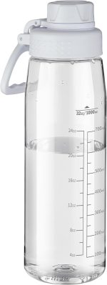 32oz Clear Water Bottle - BPA-Free Tritan Plastic, Fast Flow Spout Lid, Wide Mouth & Leakproof Design Hiking Water Bottle Suitable for Travel, Outdoors, Gym, Travel, Home, School(Clear)