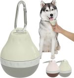 Portable Dog Water Bottle with Hanging Buckle for Dog Outdoor Activities, 200ML Leak-Proof Dog Food Storage Container with Foldable Silicone Body & Easy-Clean Design, Pink