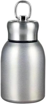 Mini Vacuum Insulated Tumbler Small Stainless Steel Thermal Bottle Water Flask Thermal Cups for Hot and Cold Drinks Travel Coffee Mug 10.2 oz/300ml Silver