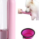 Dog Water Bottle, Foldable Dog Water Dispenser,Leak Proof Portable Travel Drink Cup for  Outdoor Walking, Hiking, Travel, Food Grade Plastic 14oz