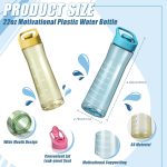 30 Pcs Motivational Plastic Water Bottle Bulk with Timeline 22 oz Water Bottles Reusable Leak Proof Flip Top Sports Bottles with Handle for Summer Gym Travel Gift - Image 2