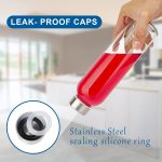 Clear Glass Bottles with Lids 18 oz, Reusable Glass Water Bottles with Stainless Steel Cap for Juicing, Refrigerator,100% Leak Proof, BPA Free, Juice Water Bottle Set of 6 - Image 2