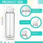 30 Pieces Water Bottle Bulk 17 oz Plastic Sports Water Bottles Bulk with Handle Strap Lightweight Leakproof Drink Flip Top for Adults Fit Gym(Classic Style,White) - Image 2