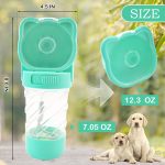 Dog Water Bottle Portable,Leak Proof Puppy Water Bottle Dispenser with Food Container,Lightweight Travel Water Bowl for Dogs Outdoor Walking Travel Hiking(19 OZ,Green) - Image 2