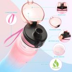 Water Bottle,25 oz Motivational Water Bottle with Time Marker,Sports Water Bottle with Carrying Strap,Leakproof & BPA Free,Reusable,for Teenager, Adult,Outdoors, Cycling, School & Office - Image 2