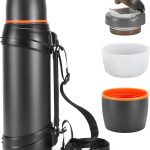 85oz Large Coffee Thermoses for Travel - Insulated Water Jug Classic Vacuum Bottle with Plastic Cup - Stainless Steel Thermos for Hiking Fishing