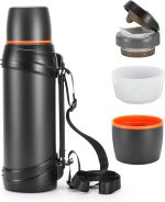 85oz Large Coffee Thermoses for Travel - Insulated Water Jug Classic Vacuum Bottle with Plastic Cup - Stainless Steel Thermos for Hiking Fishing