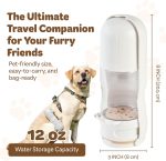 Portable Pet Food and Water Dispenser, 2 in 1 Cat & Small Dog Water Bottle & Food Container, Lightweight, BPA Free Pet Water Bottle Traveling Essentials for Walking & Hiking - White - Image 2