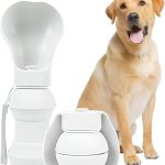 Portable Dog Water Bottle, Collapsible Pet Water Bottle,Large Capacity for Big Dogs， Leak-Proof Travel Dispenser, Foldable Bowl for Hiking Walking Outdoors，19oz