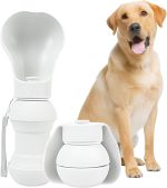 Portable Dog Water Bottle, Collapsible Pet Water Bottle,Large Capacity for Big Dogs， Leak-Proof Travel Dispenser, Foldable Bowl for Hiking Walking Outdoors，19oz