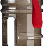 2.2L Half Gallon Water Bottle BPA Free - Ideal for Gym, Big Water Jug, Reusable Sports Bottle with Measurements Marked Drink Container (74oz Clear Black Water Bottles)