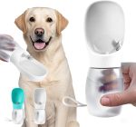 Dog Water Bottle,Leak Proof Portable Puppy Water Dispenser with Drinking Feeder, Dog Walking Accessories for  Outdoor Walking, Hiking, Travel, Food Grade Plastic