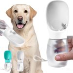 Dog Water Bottle,Leak Proof Portable Puppy Water Dispenser with Drinking Feeder, Dog Walking Accessories for  Outdoor Walking, Hiking, Travel, Food Grade Plastic