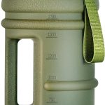2.2 Liters Gym Big Sports Water Bottles for Men - Reusable BPA Free Plastic Clear Water Jug - Unique Water Bottles, Comfurtable to Touch and Easy to Clearn - Matte Olive Water Boottle