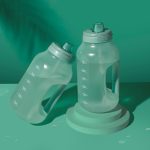 64oz Half Gallon Water Jug with Handle and Motivational Time Markers for All Day tion, Plastic Reusable Water Bottle with Straw and Locking, Leak Proof Lid, BPA Free - Image 2