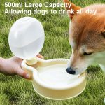 Portable Dog Water Bottle Dispenser, 17oz Dog Outdoor Water Bottle Bowl Foldable Pet Travel Eating Drinking Bottle Bowl (White, 16.9oz) - Image 2