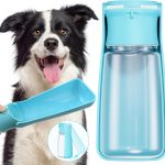 Portable Dog Water Bottle Dispenser [Leak Proof & Foldable] Dog Travel Water Bottle Bowl Accessories for Puppy Small Medium Large Dogs Pet Water Bottles for Dogs Walking Outdoor Hiking 19OZ