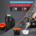 85oz Large Coffee Thermoses for Travel - Insulated Water Jug Classic Vacuum Bottle with Plastic Cup - Stainless Steel Thermos for Hiking Fishing - Image 2