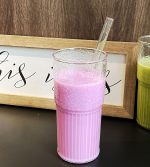 Glass Cups - 22 oz Iced Coffee Cups Drinking Glasses Iced Coffee Cup Reusable Smoothie Cup Glass Tumbler Water Glasses Ribbed Glassware Work from  Travel Coffee Mug Drinking Set - Image 2